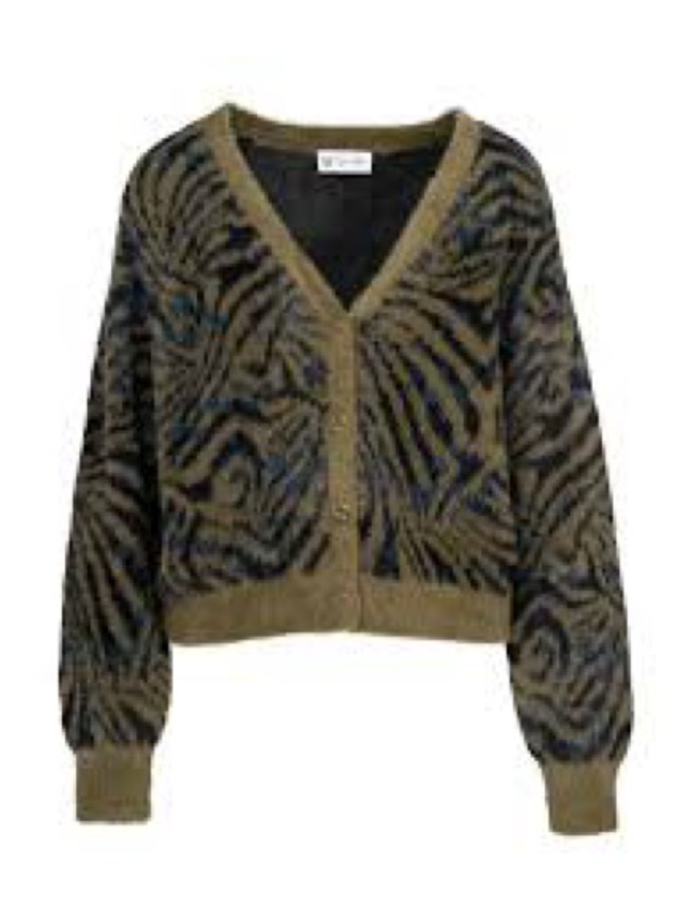 Jessica Simpson Olive & Navy V-Neck Button Cardigan